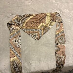 SHEIN Paisley Print Scarf in Brown and Cream